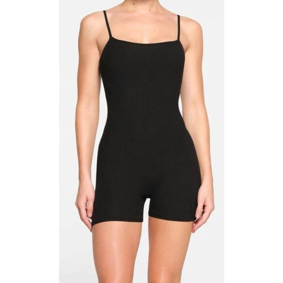 SKIMS OS-MDT-2695 Women's Sz XL Onyx Black Soft Lounge One-Piece Bodysuit - Picture 9 of 10
